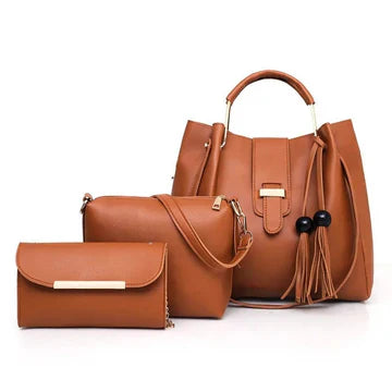 New Luxury 3 IN 1 Ladies Leather Handbags Set