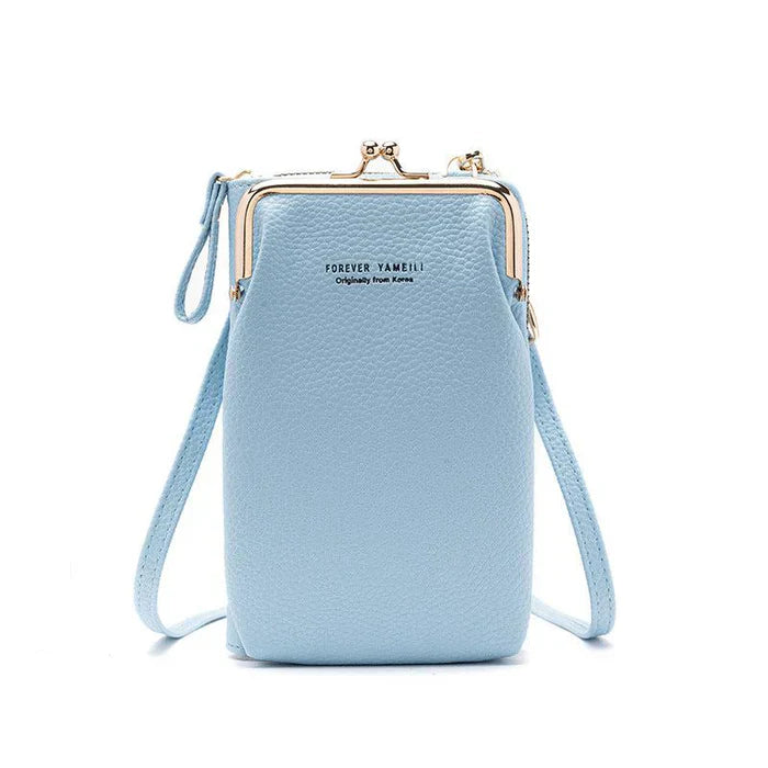 Lychee Pattern Forever Leather Crossbody Bag